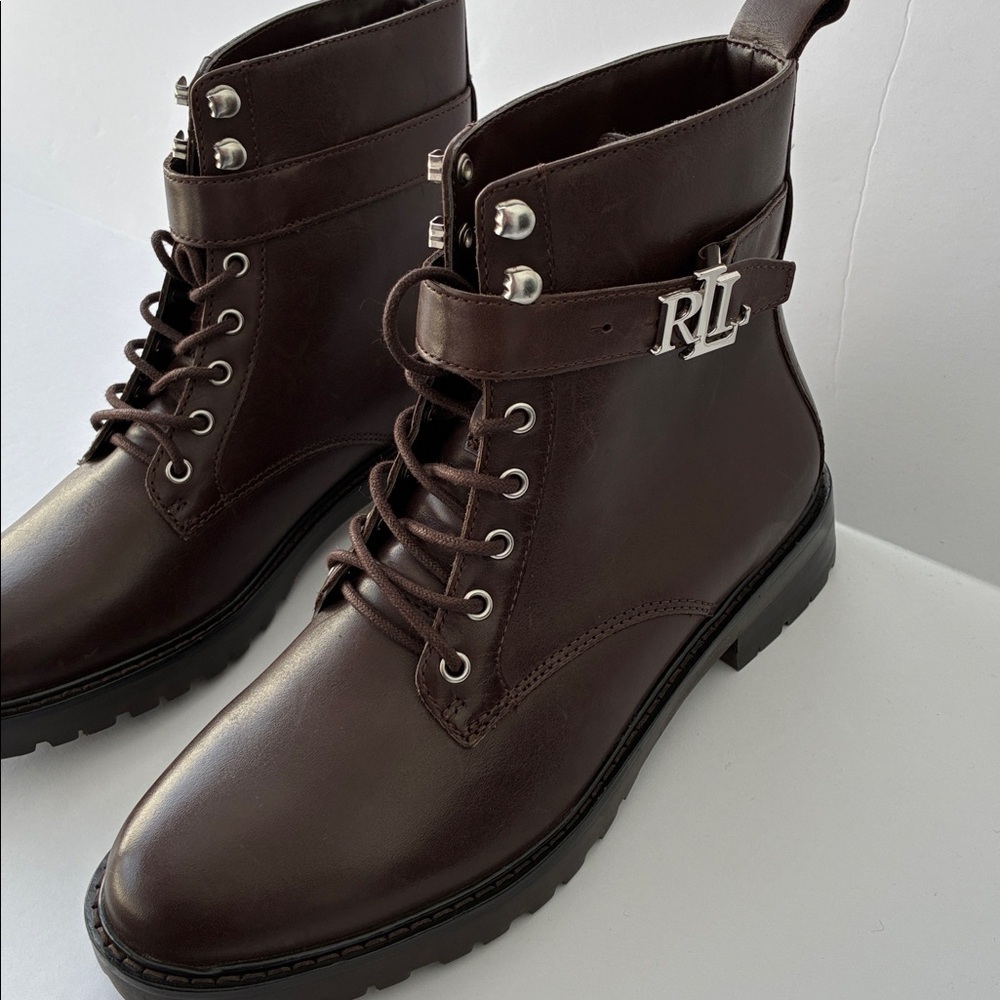 Lauren Ralph Lauren Women’s Elridge Dark Brown Boots Booties Leather